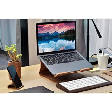 Elegant SAMDI Laptop Stand Wood with Ventilation for Laptops