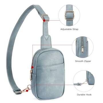 Telena Women's Stylish Denim Blue Sling Bag for Essentials