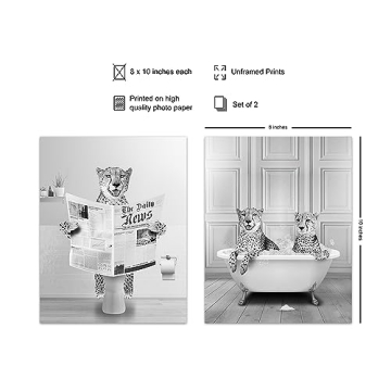 Charming Cheetah Print Bathroom Wall Art Gifts