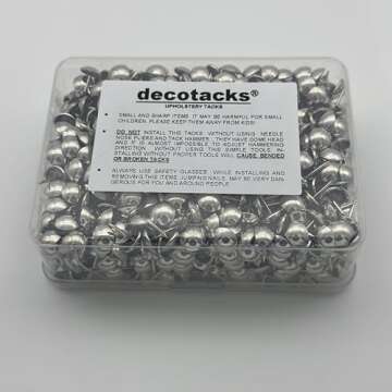 decotacks® Silver Finish Upholstery Nails/Tacks 7/16in - 500 Pcs [Nickel/Silver Finish] DX0511-500