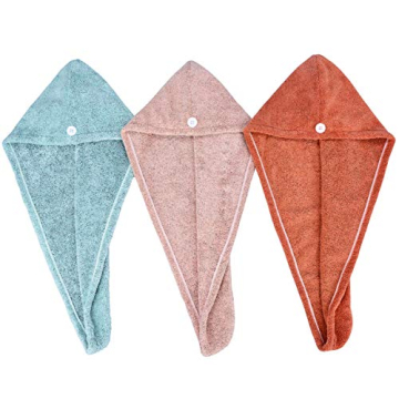 HOPESHINE Microfiber Hair Towel Twist 3-Pack Quick Dry