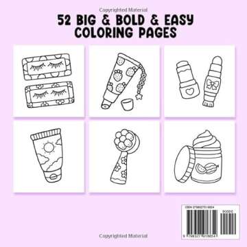 Glow Cosmetics: Coloring Book for Adults and Kids, Bold and Easy, Simple and Big Designs for Relaxat...