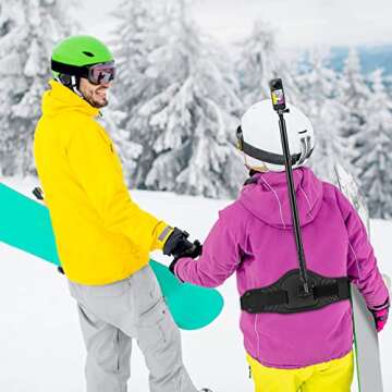 Kalofaye Adjustable Selfie Stick + Waist Belt Mount Strap Replacement for GoPro Hero 12/11/10/9/8/OS...