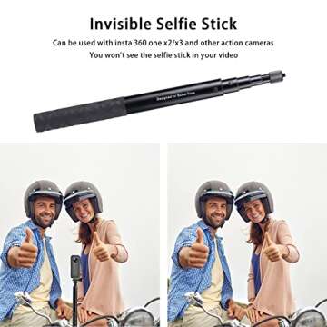Kalofaye Adjustable Selfie Stick + Waist Belt Mount Strap Replacement for GoPro Hero 12/11/10/9/8/OSMO Pocket/ Insta360 ONE/X/X2/X3 Action Cameras