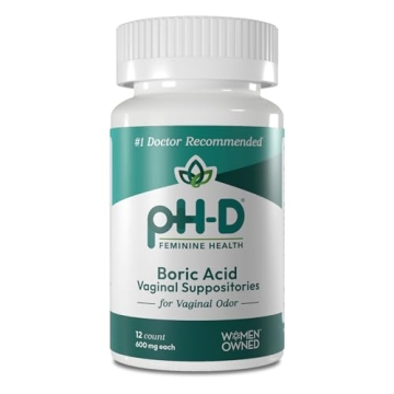 pH-D Feminine Health Boric Acid Suppositories - Doctor Recommended 600 mg - 36 Count