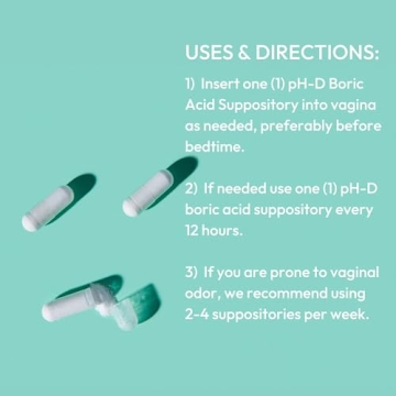 pH-D Boric Acid Suppositories for Vaginal Odor Relief - 36 Count