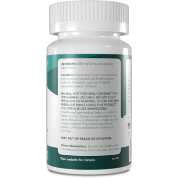 pH-D Boric Acid Suppositories for Vaginal Odor Relief - 36 Count
