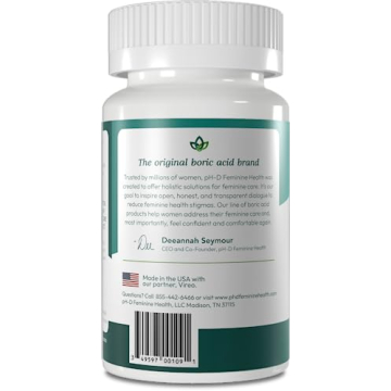 pH-D Boric Acid Suppositories for Vaginal Odor Relief - 36 Count