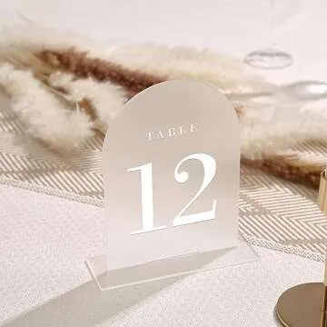 Stylish Frosted Arch Table Numbers for Every Occasion