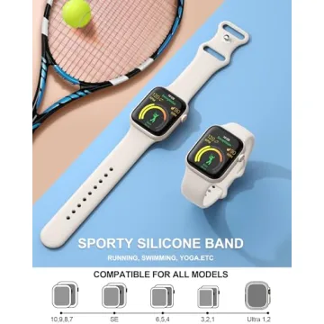 Patenting Sport Silicone Band Compatible with Apple Watch Bands for Women Men 38mm 40mm 41mm 42mm 44mm 45mm 46mm 49mm, Soft Wristband Waterproof Sport Strap for iWatch Series 10 9 8 7 6 5 4 3 2 1 SE