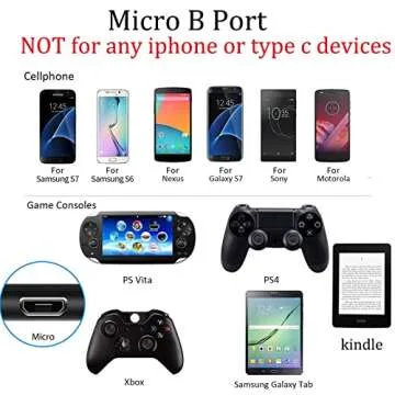 Aioneus Micro USB Cable Fast Android Charging Cord 6FT 3Pack Charging Cable Braided Charger Cord for Samsung Galaxy S7 Edge S6 S5 S2 J7 J7V J5 J3 J3V J2, LG K40 K20, Fire Tablet, PS4, Xbox, Kindle