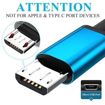 Aioneus Micro USB Cable Fast Android Charging Cord 6FT 3Pack Charging Cable Braided Charger Cord for Samsung Galaxy S7 Edge S6 S5 S2 J7 J7V J5 J3 J3V J2, LG K40 K20, Fire Tablet, PS4, Xbox, Kindle