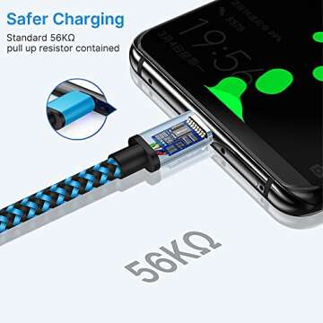 Aioneus Micro USB Cable Fast Android Charging Cord 6FT 3Pack Charging Cable Braided Charger Cord for Samsung Galaxy S7 Edge S6 S5 S2 J7 J7V J5 J3 J3V J2, LG K40 K20, Fire Tablet, PS4, Xbox, Kindle