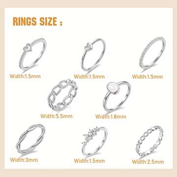 PLOMFOV Stacking Rings Set for Women - Trendy & Dainty