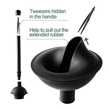 Eyliden Toilet Plunger and Brush, 2 in 1 Toilet Bowl Brush Plunger Set with Holder, Bathroom Cleaning Tools Combo with Caddy Stand (Black)