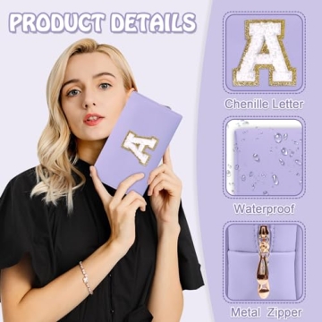 Stylish Personalized Initial Makeup Bag for Women