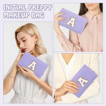 Stylish Personalized Initial Makeup Bag for Women