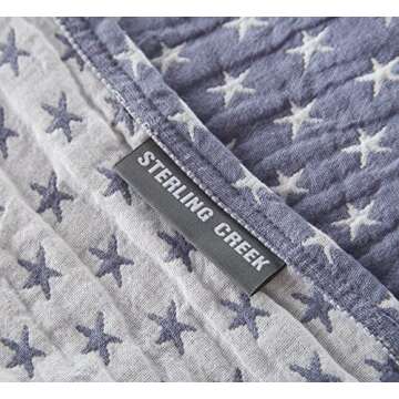 Sterling Creek Dawson Star Muslin Throw Blanket Three Layers Lightweight Breathable Cotton Gauzy Bla...