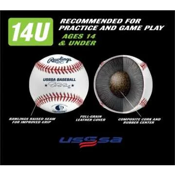 Rawlings | USSSA Baseballs | Competition Grade | ROLB1USSSA | Youth/14U | 12 Count