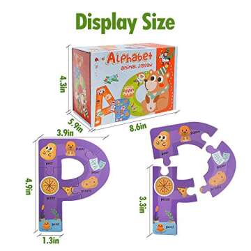 Wooden Jumbo Alphabet ABC Letter Toddler Puzzles for Early Learning and Fun