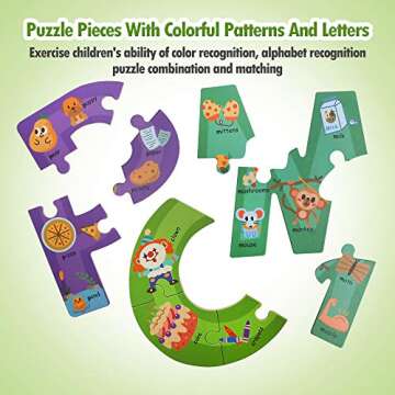 Wooden Jumbo Alphabet ABC Puzzles for Kids Ages 3-5