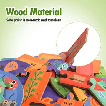 Wooden Jumbo Alphabet ABC Puzzles for Kids Ages 3-5