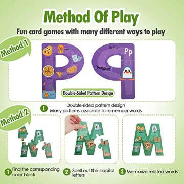 Wooden Jumbo Alphabet ABC Puzzles for Kids Ages 3-5