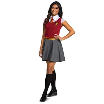 Disguise Gryffindor Dress Skirt, Official Wizarding World Costume Dress with Collar and Tie, Child S...