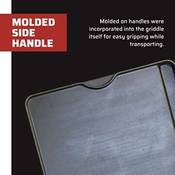 Camp Chef Reversible Griddle - Cast Iron Griddle for Outdoor Cooking & Camping Gear - 14" x 16"