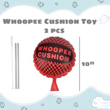 POPLAY 2PCS Whoopee Cushions, 10 inch Fun Toys for Novelty Party Favors Kids and Adults Fart Pillow ...