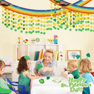 St. Patrick's Day Rainbow Hanging Banner & Gold Coins Decor