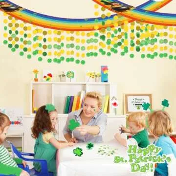 St. Patrick's Day Rainbow Hanging Banner & Gold Coins Decor