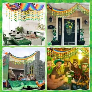 St. Patrick's Day Rainbow Hanging Banner & Gold Coins Decor