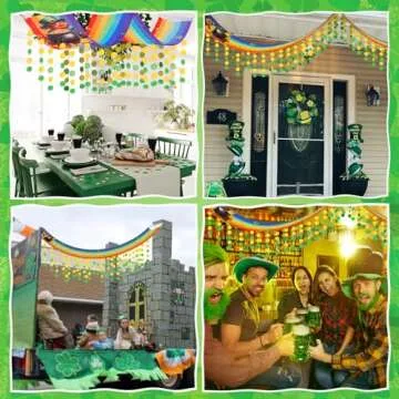 St. Patrick's Day Rainbow Hanging Banner & Gold Coins Decor