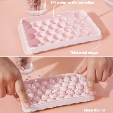 Space-saving Round Ice Cube Tray Set with Scoop & Bin