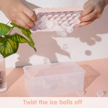 Space-saving Round Ice Cube Tray Set with Scoop & Bin