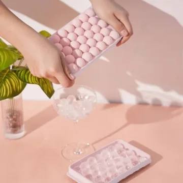 Space-saving Round Ice Cube Tray Set with Scoop & Bin