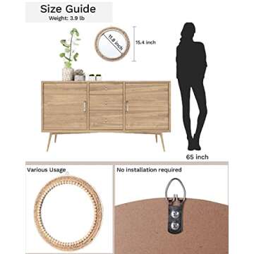 Stylish Poeme Boho Wall Mirror - Perfect for Home Decor