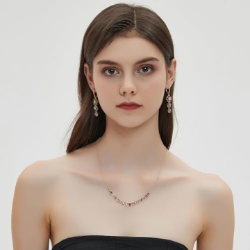 G&G Rainbow Gold Necklace for Women - Stunning CZ Jewelry