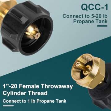 GASPRO Propane Refill Adapter, Fill 1 Pound Bottles from 20lb Tank, Easy to Use, Solid Brass