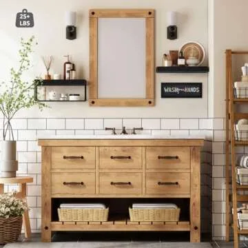 QEEIG Floating Bathroom Shelves with Chalkboard Sign