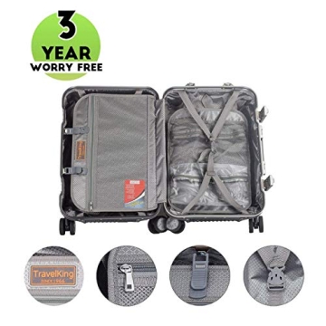 TRAVELKING Aluminum Carry-On Luggage with TSA Locks