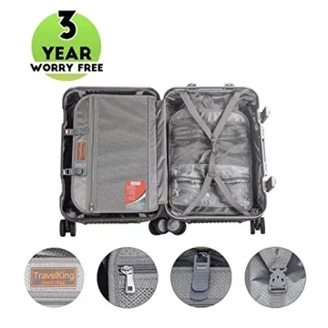TRAVELKING Aluminum Carry-On Luggage with TSA Locks