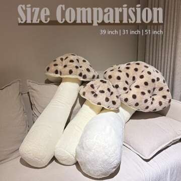 Hofun4U Mushroom Plush Pillow - Soft Long Stuffed Cushion
