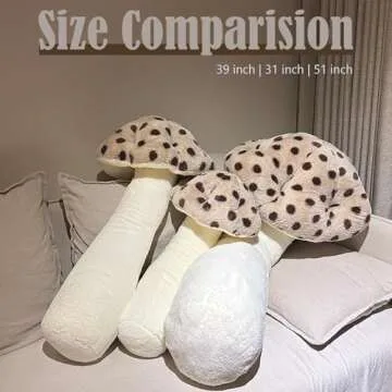 Hofun4U Mushroom Plush Pillow - Soft Long Stuffed Cushion