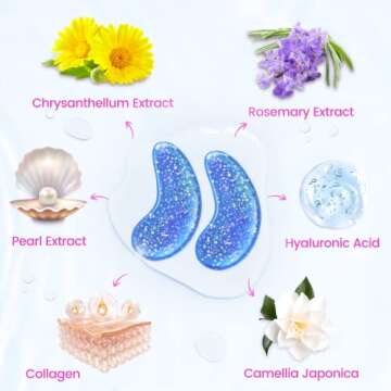 Under Eye Mask - Valentines Day Gifts for Women - Skin Care Reduce Dark Circles, Puffy Eyes, Undereye Bags, Wrinkles - Bridesmaid Gifts - Gel Under Eye Patches (24 Pairs)