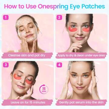 Under Eye Mask - Valentines Day Gifts for Women - Skin Care Reduce Dark Circles, Puffy Eyes, Undereye Bags, Wrinkles - Bridesmaid Gifts - Gel Under Eye Patches (24 Pairs)