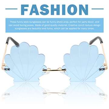 STOBOK Fun Rimless Seashell Sunglasses for All Occasions