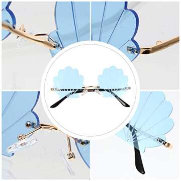 STOBOK Fun Rimless Seashell Sunglasses for All Occasions