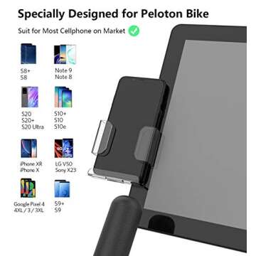 Self-Adhesive Clear Acrylic Phone Mount for Peloton Bike